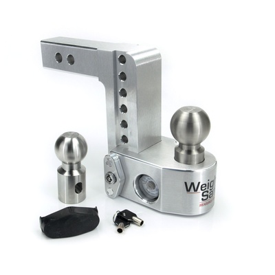 Weigh Safe Hitches 6" Drop 2" Shank Adjustable Ball Mount with Scale (Polished) - WS6-2